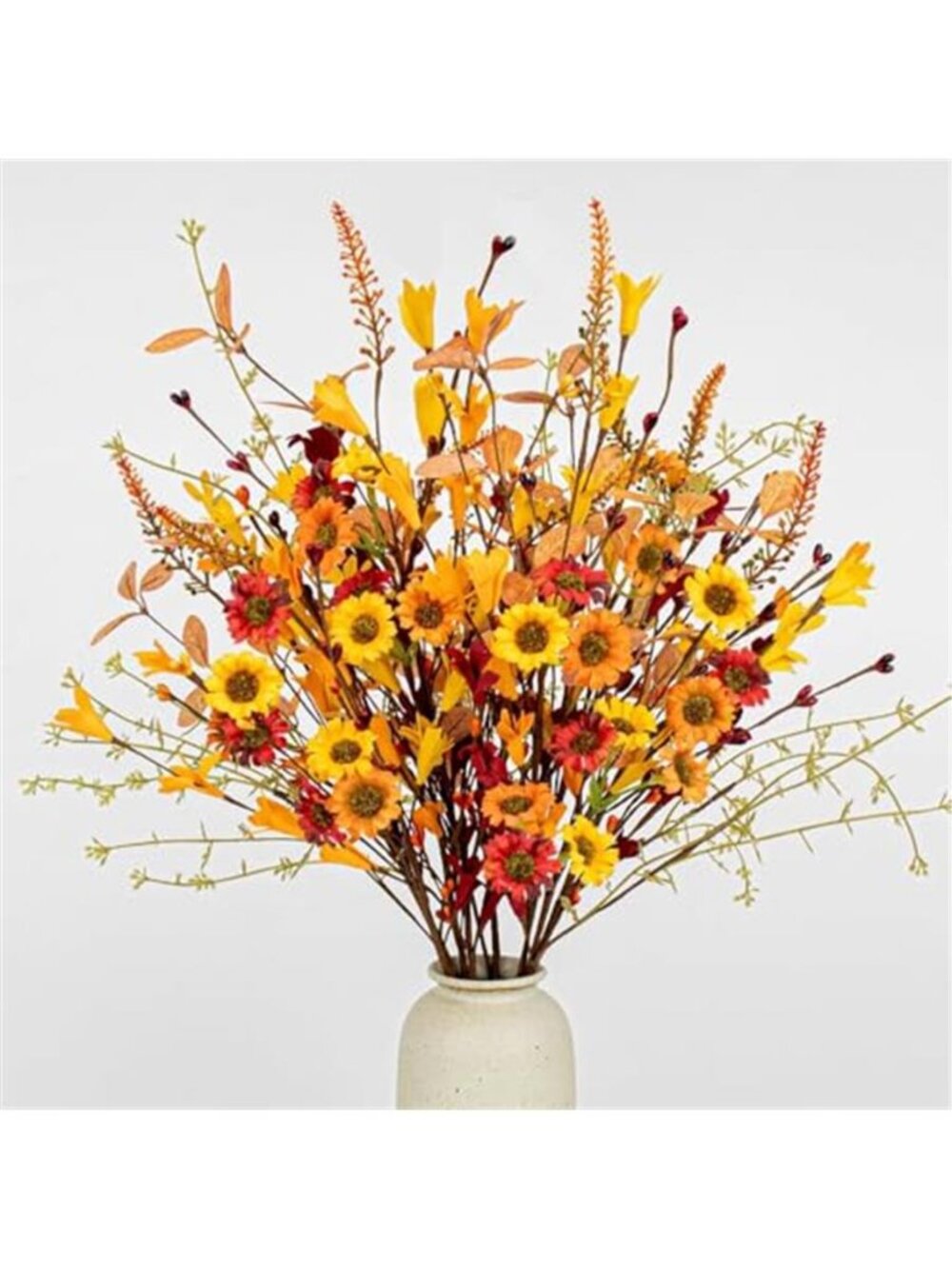 12 PCs Artificial Fall Flowers 17 Inches Vintage Fall Stems Rustic Autumn